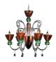 Modern Coloured Glass Chandelier