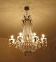 Antique Crystal 8 Light Regency Chandelier.