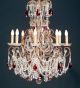 Antique 19th Century Clustered Drop Crystal 8 Light Chandelier.