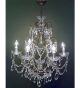 19th Century Pristine Crystal Drop 6 Light Chandelier.