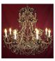 Elegant Antique Flora Detailed 8 Light Chandelier.