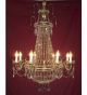 19th Century Crystal Drop Regency 8 Light Chandelier.