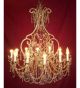 Antique 19th Century Crystal Drop 12 Light Chandelier.