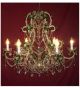 19th Century Elegant Flora Detailed 6 Light Chandelier.
