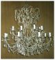19th Century Elegant Crystal Drop 12 Light Chandelier.