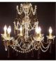 Antique Crystal Drop 6 Light Elegant Chandelier.