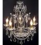 Antique Pristine Crystal Drop 5 Light Chandelier.