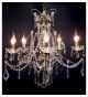 Antique 6 Light Chandelier With Modern Crystal Drops.