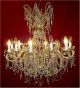 Antique Crystal Drop 12 Light Elegant Chandelier.