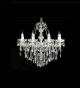 Crystal Drop Murano Glass 8 Light Chandelier With Bobeches.