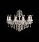 Murano Crystal Drop Glass 10 Light Chandelier With Bobeches.