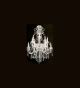 Elegant Crystal Drop Murano Glass 12 Light Hale Chandelier.