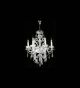 Elegant Crystal Drop Murano Glass 6 Light Chandelier.