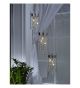Hanging Glass Tiered Modern Cylinder Pendants.