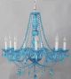 Murano Style Chandelier With Hanging Crystal and Beads