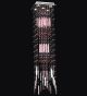 Contemporary 5 Light Coloured Crystal Chandelier
