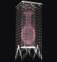 Contemporary 12 Light Coloured Crystal Chandelier