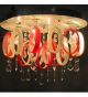Modern Coloured Glass Flush Fitting Ceiling Light
