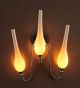 Modern 3 Arm White Murano Style Wall Light