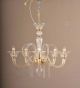 6 Arm Traditional Swirled Murano Style Glass Chandelier