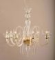 8 Arm Traditional Swirled Murano Style Glass Chandelier