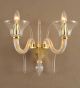 2 Arm Traditional Swirled Murano Style Glass Wall Light