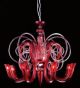Modern 8 Light Swirled Murano Style Glass Chandelier
