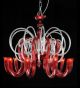 Modern 10 Light Swirled Murano Style Glass Chandelier