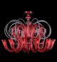 Modern 12 Light Swirled Murano Style Glass Chandelier