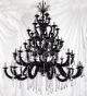 56 Light Black Tiered Glass Chandelier