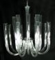 18 Light Murano Style Glass Flute Chandelier