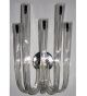 5 Arm Murano Style Glass Flute Wall Light