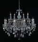 15 Light Ash Grey Crystal Bell Drop Chandelier