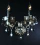 2 Arm Ash Grey Crystal Leaf Drop Wall Light