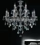 12 Light Ash Grey Crystal Leaf Drop Chandelier