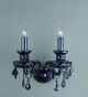 Double Ash Grey Crystal Wall Light