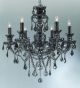6 Arm Classic Ash Grey Crystal Chandelier