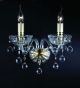 2 Light Crystal Ball Drop Wall Light