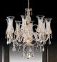 8 Light Crystal Chandelier With Glass Shades