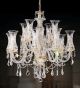 12 Light Crystal Chandelier With Glass Shades