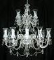 Crystal Hale Chandelier With Glass Shades