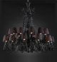 24 Light Black Shaded Crystal Chandelier
