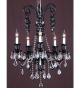 Clear Crystal Drop & Coloured Murano Glass Chandelier