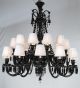 Black Chandelier with Contrasting Shades