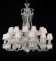 2 Tier Crystal Chandelier with White Shades