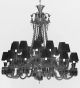 2 Tier Grey Crystal Chandelier with Grey Shades