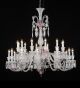 24 Light Clear & Coloured Crystal Chandelier
