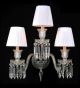 3 Arm Shaded Crystal Dagger Wall Light