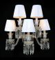 5 Arm Shaded Crystal Dagger Wall Light