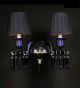 2 Arm Blue Tones Wall Light with Shades